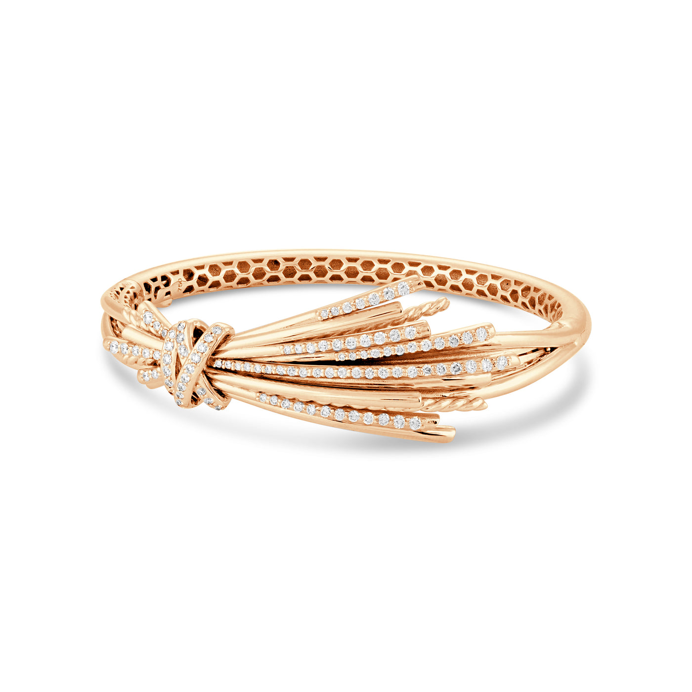 Rose Gold Diamond Ribbon Bangle