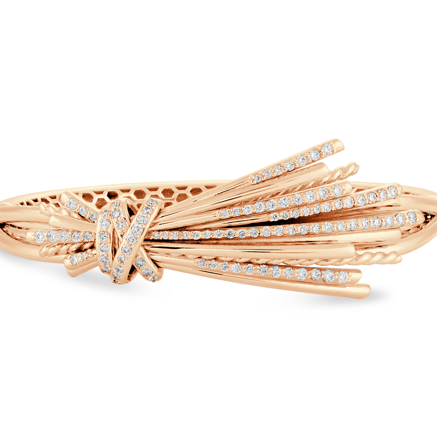 Rose Gold Diamond Ribbon Bangle