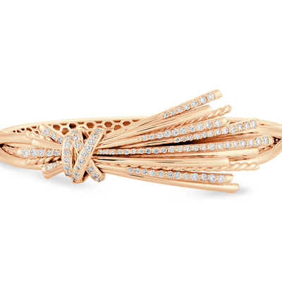 Rose Gold Diamond Ribbon Bangle