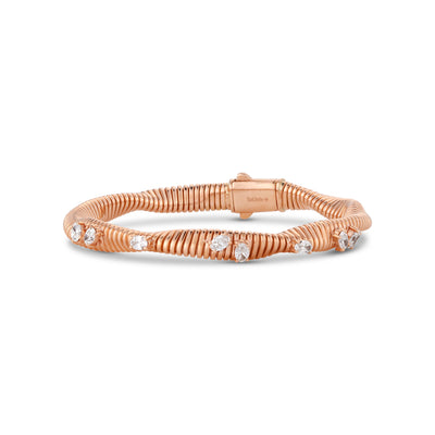 Lucien Jolie Twisted Rose Gold oval Diamond Bangle