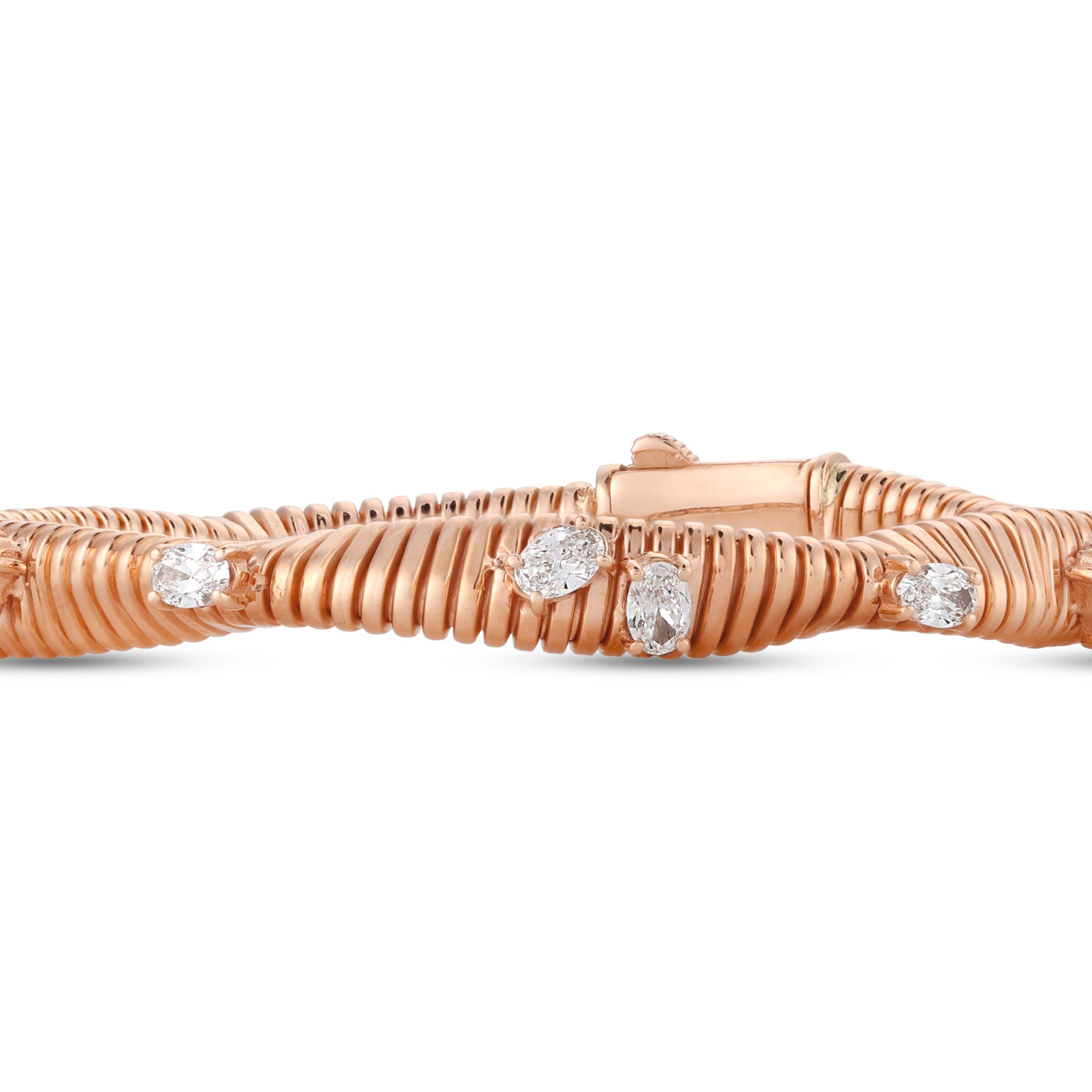 Lucien Jolie Twisted Rose Gold oval Diamond Bangle
