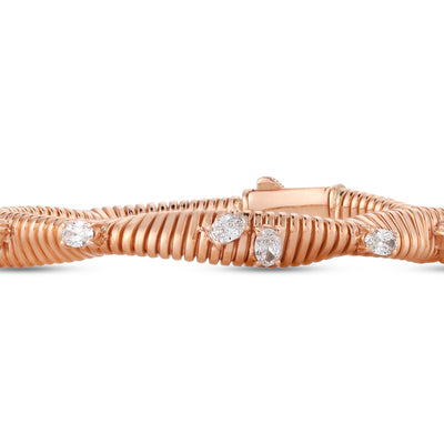 Lucien Jolie Twisted Rose Gold oval Diamond Bangle