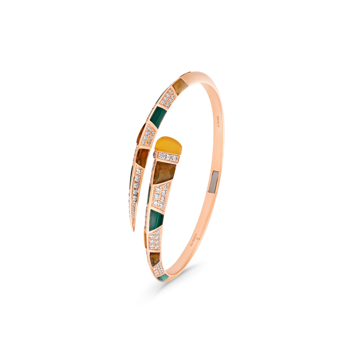 ARTISTRY Rose Gold Diamond Bangle With Natural Amber