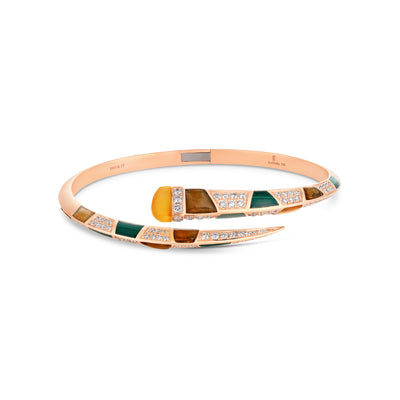 ARTISTRY Rose Gold Diamond Bangle With Natural Amber