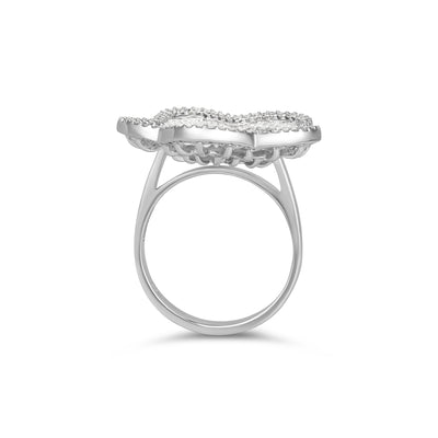 White Gold Flower Diamond Ring