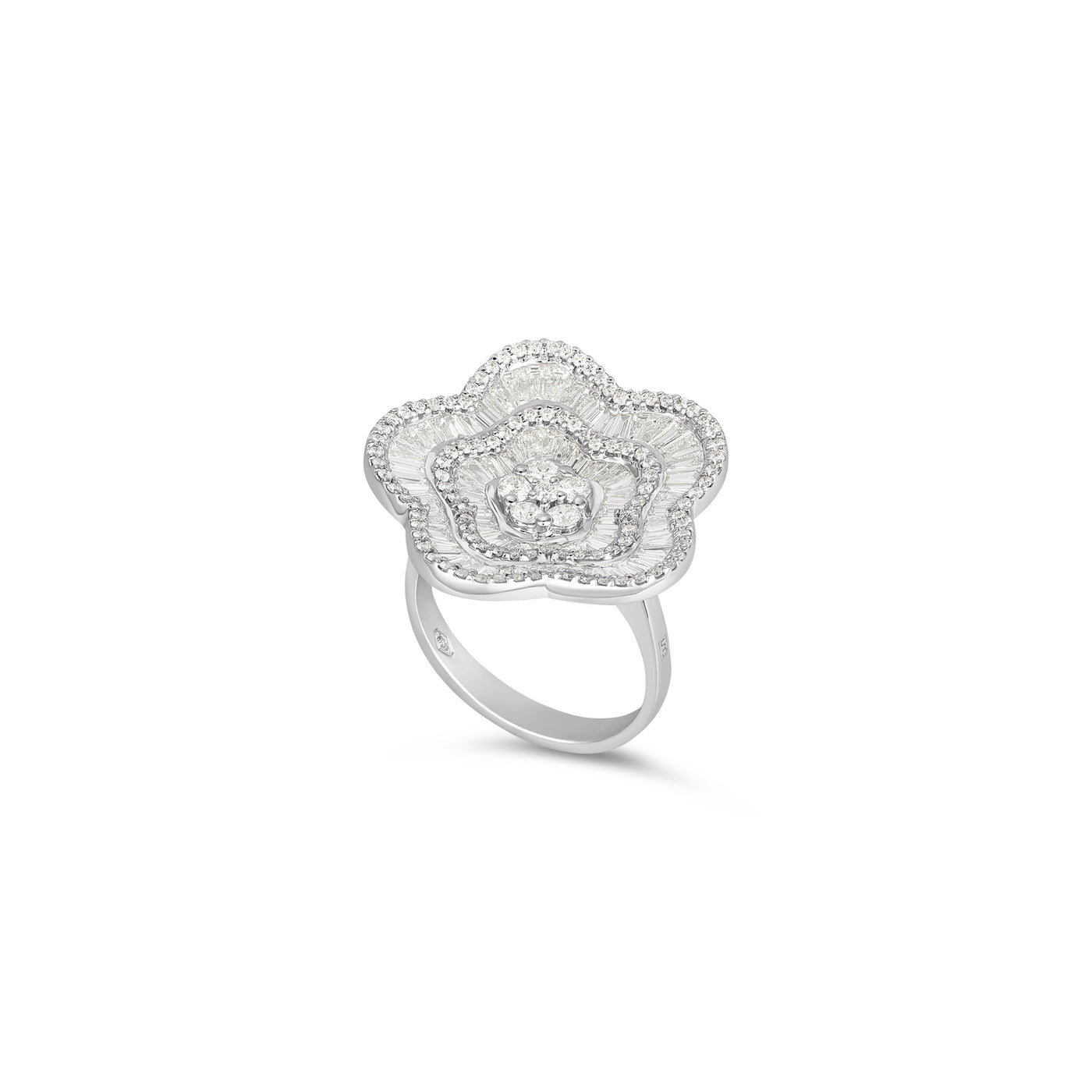 White Gold Flower Diamond Ring