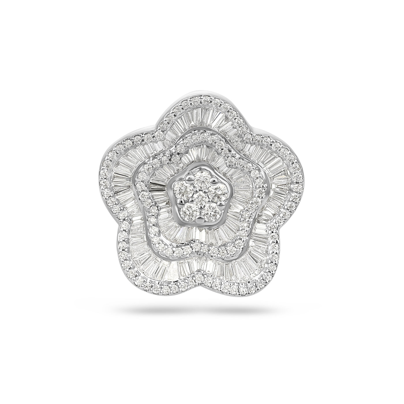 White Gold Flower Diamond Ring