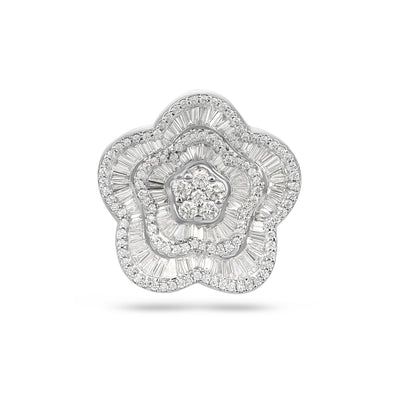 White Gold Flower Diamond Ring