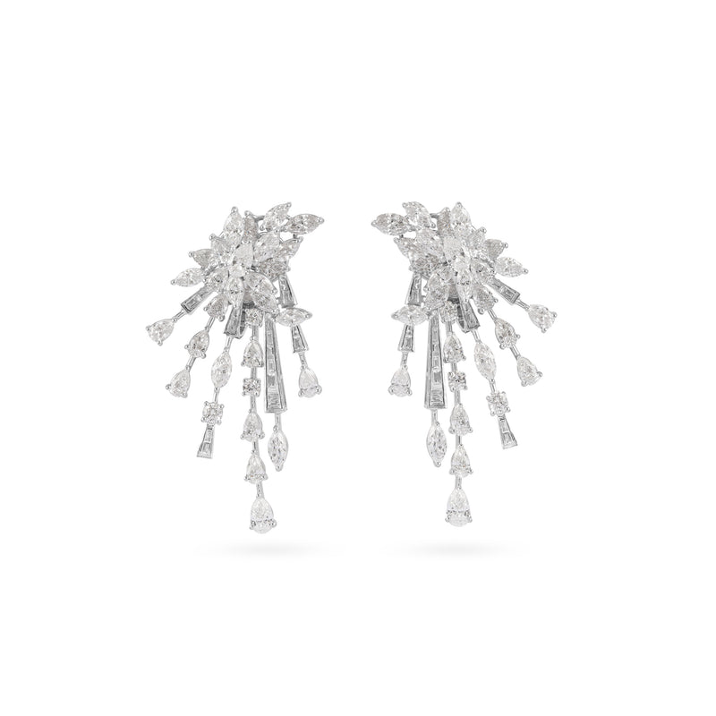 White Gold Crown Diamond Earring