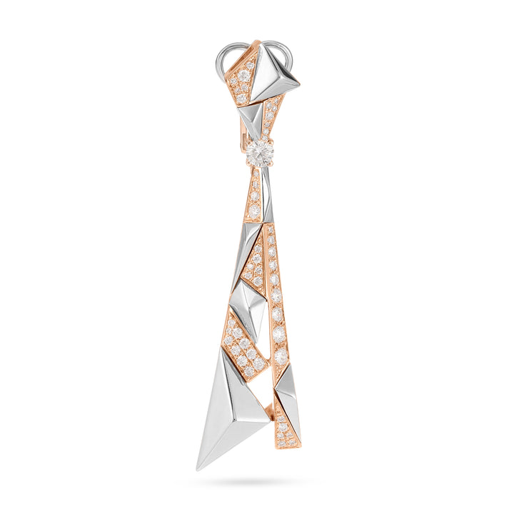 Rose And White Gold Diamond Earring in Dubai