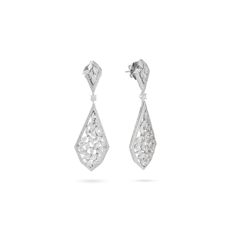 VISTA White Gold Pointed Diamond Earrings