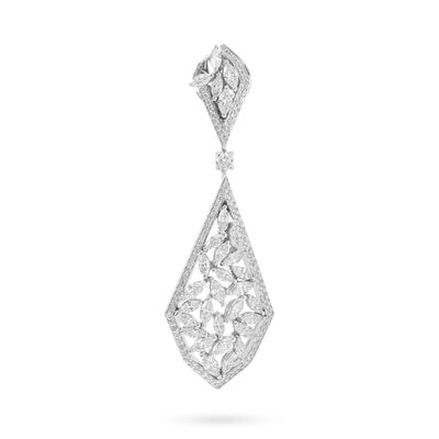 Soit Belle White Gold Pointed Diamond Earrings: Elegant Sophistication