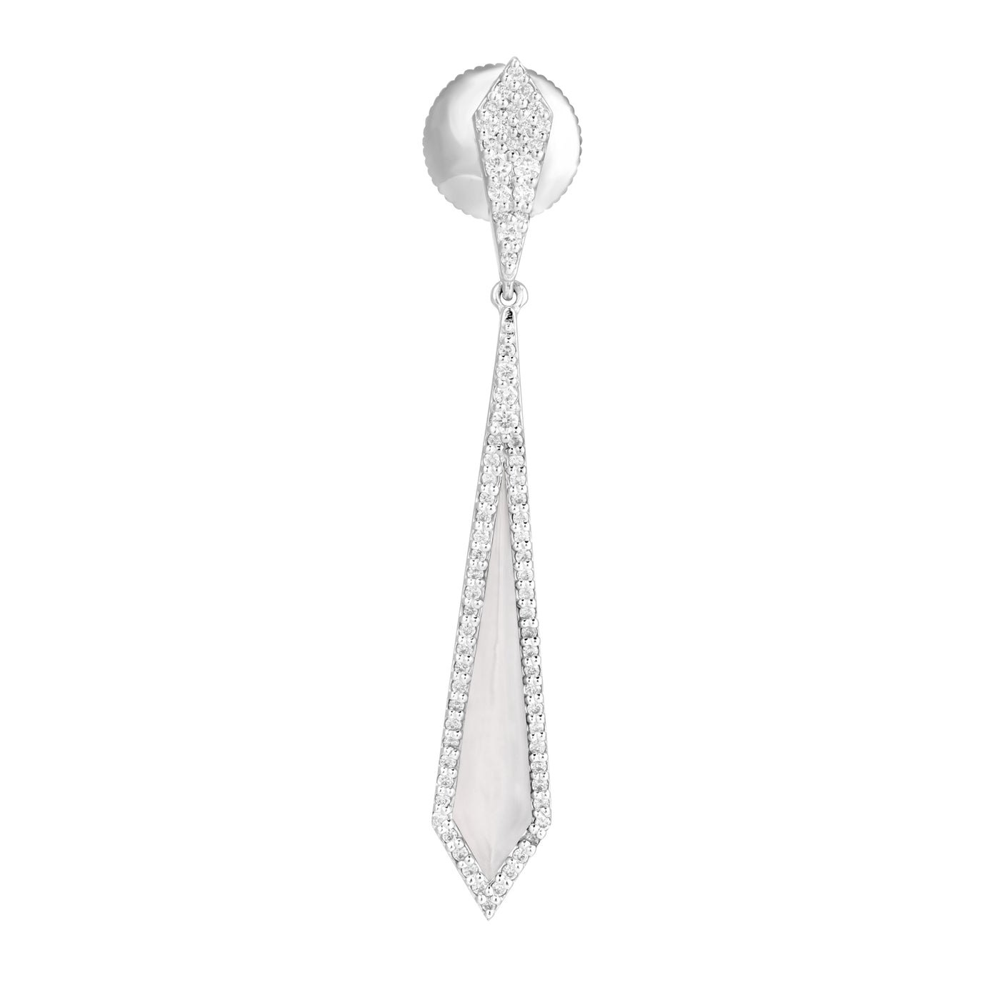 VISTA White Gold Pointed Mother Of Pearl Diamond Earring