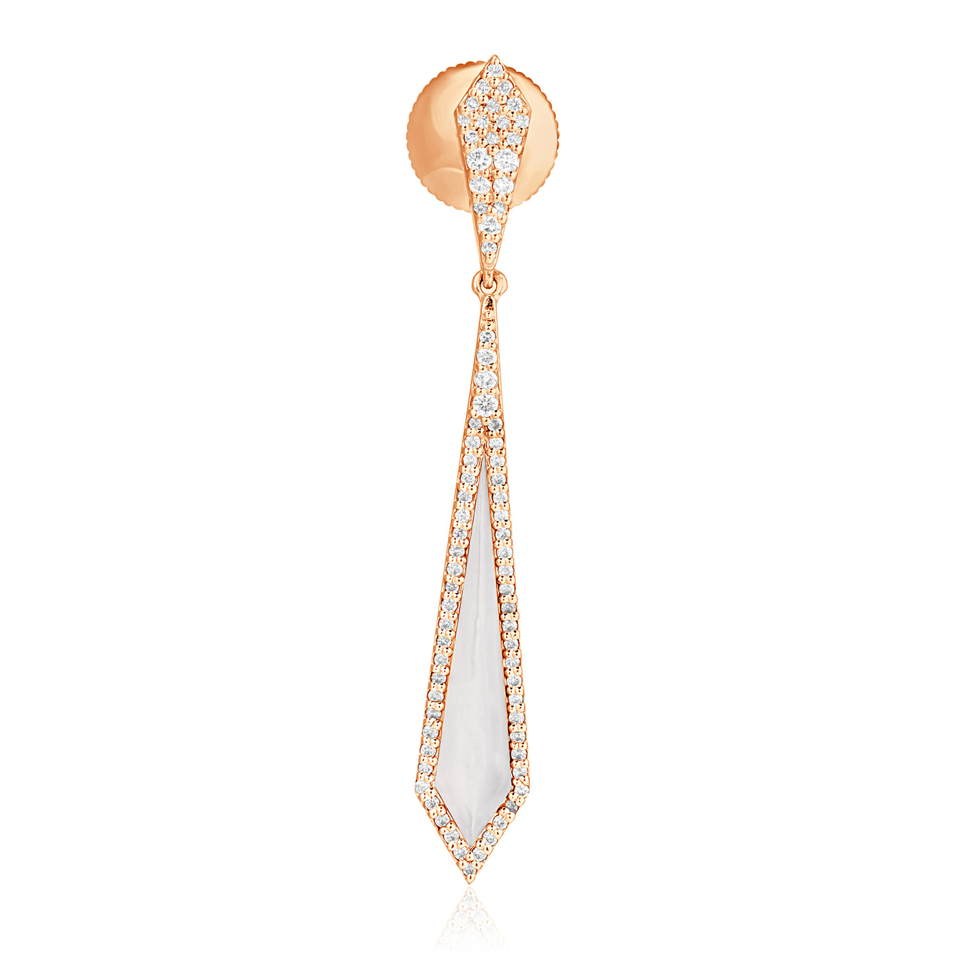 VISTA Rose Gold Pointed Mother Of Pearl Diamond Earring