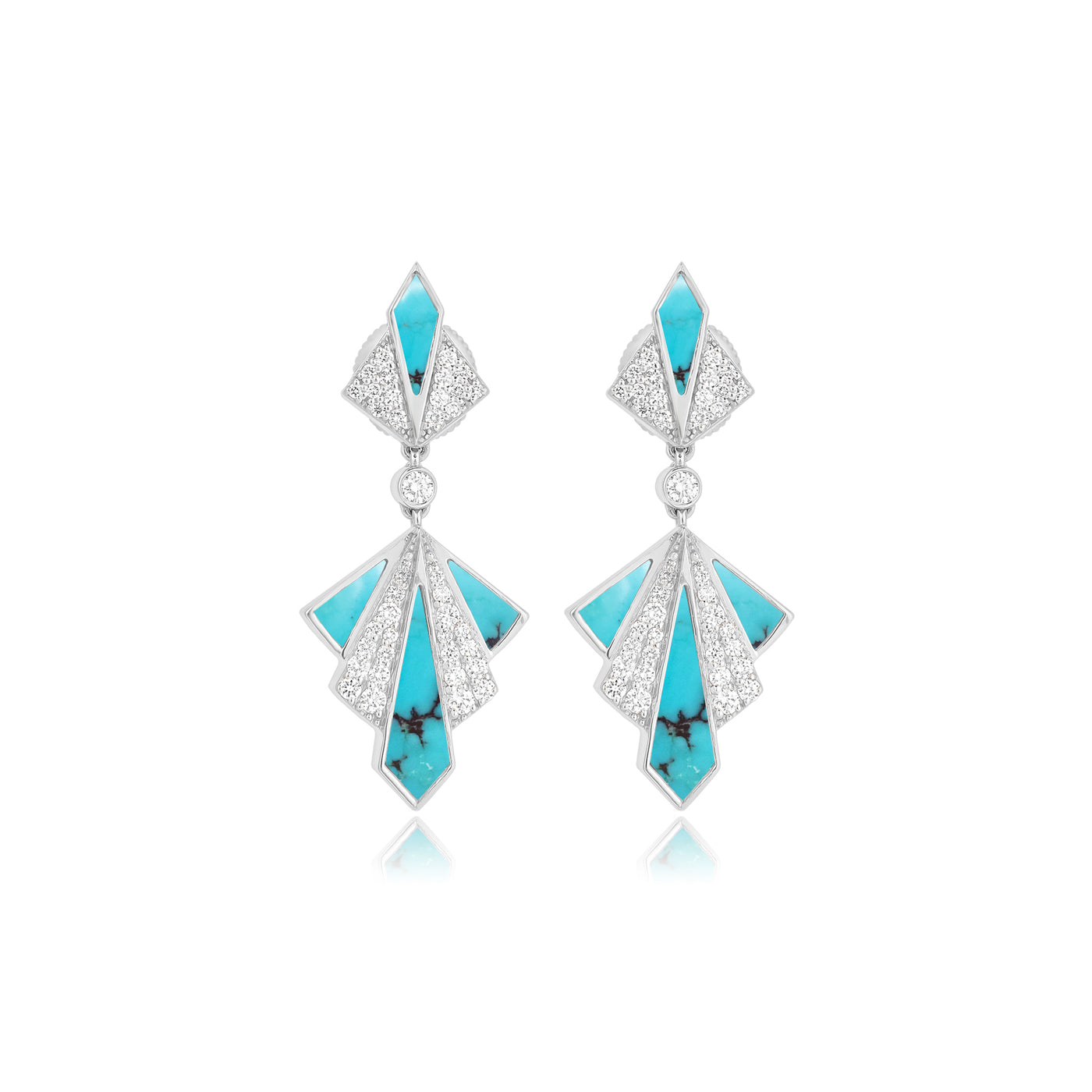 VISTA White Gold Turquoise Diamond Earring