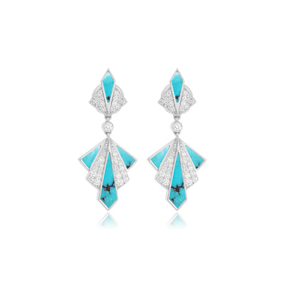  VISTA White Gold Turquoise Diamond Earring