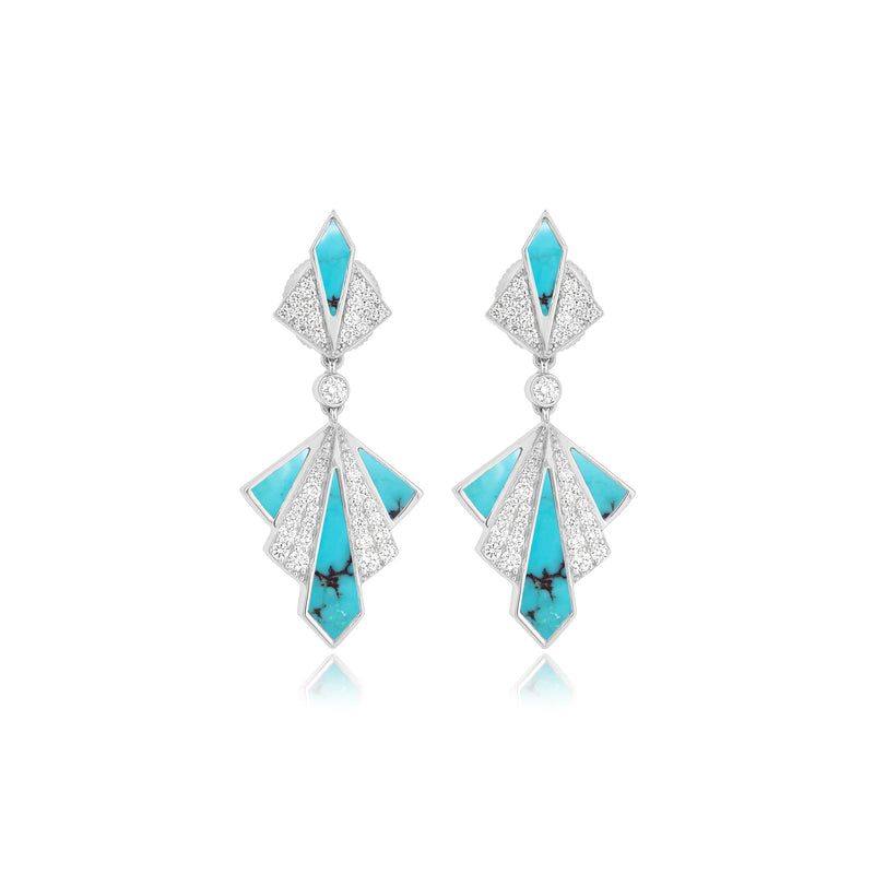 VISTA White Gold Turquoise Diamond Earring