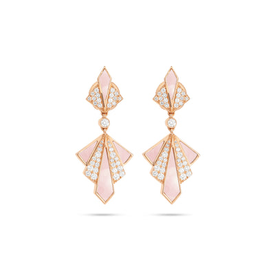 Rose Gold Diamonds Earring VISTA Rose Gold Pink quartz Diamond Earring
