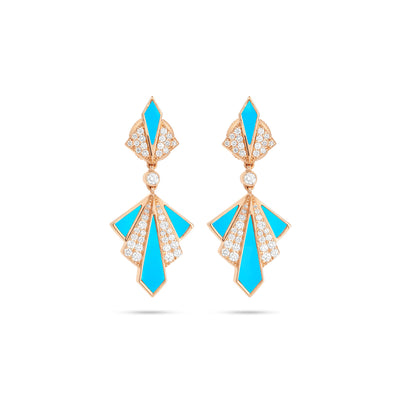  VISTA Rose Gold Turquoise Diamond Earring