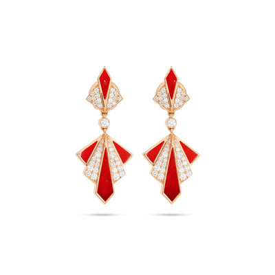 Rose Gold Diamonds Earring VISTA Rose Gold Cherry Quartz Diamond Earring
