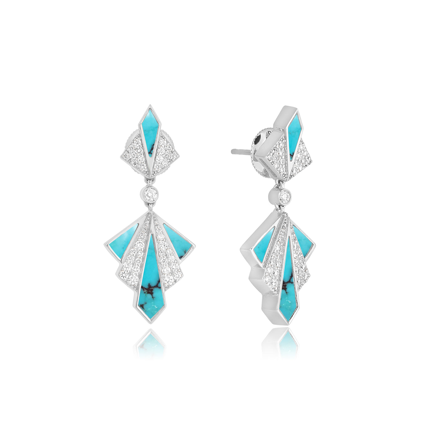 VISTA White Gold Turquoise Diamond Earring