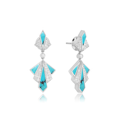VISTA White Gold Turquoise Diamond Earring