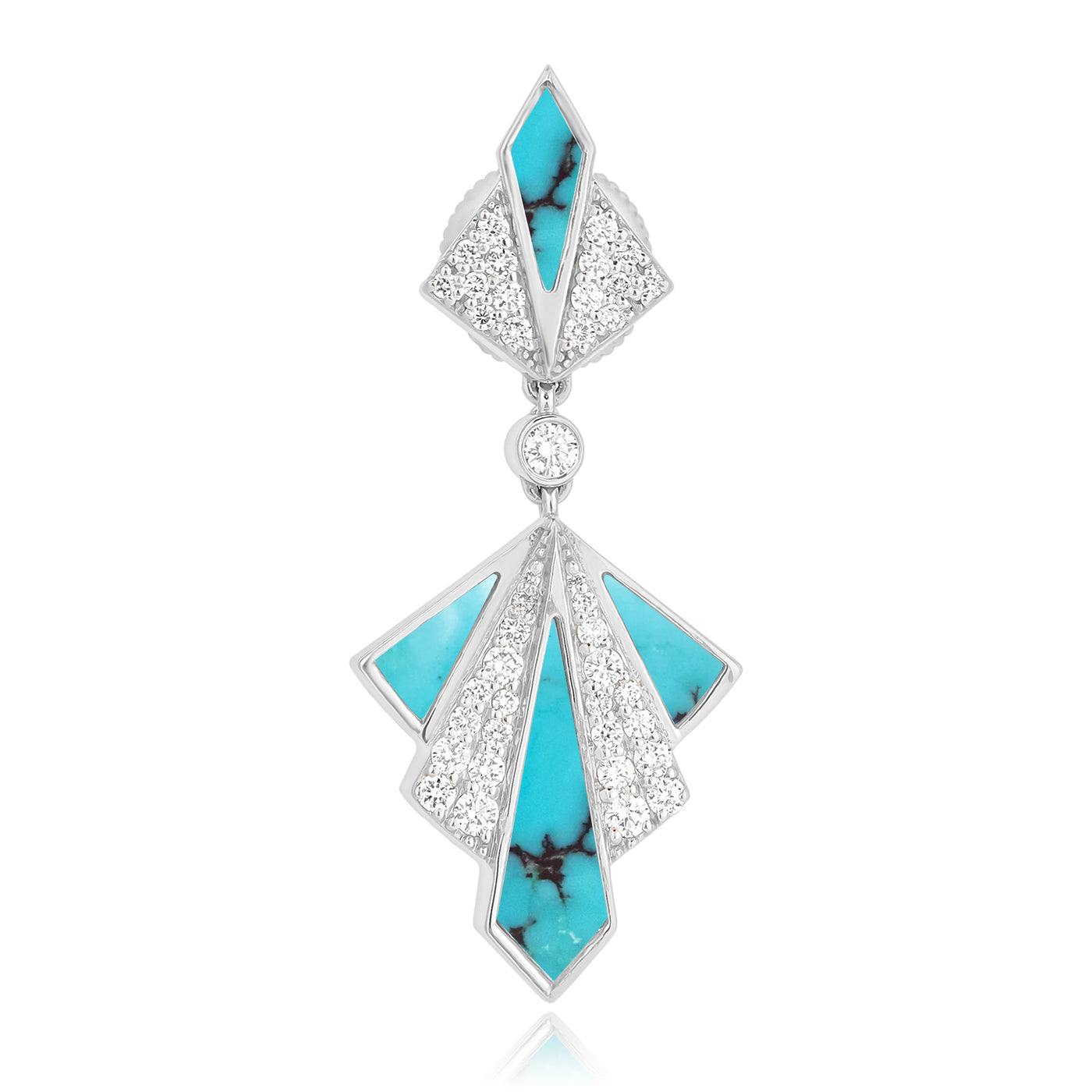 VISTA White Gold Turquoise Diamond Earring