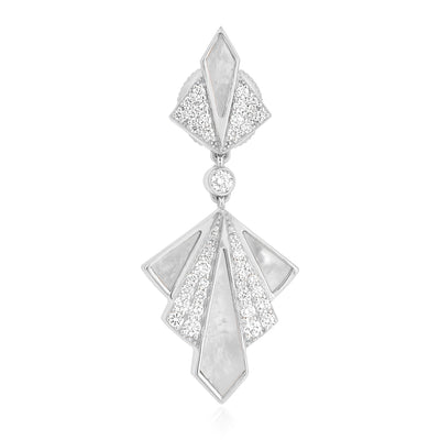 VISTA White Gold Mother Of Pearl Round Diamond Earring