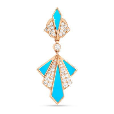 VISTA Rose Gold Turquoise Diamond Earring