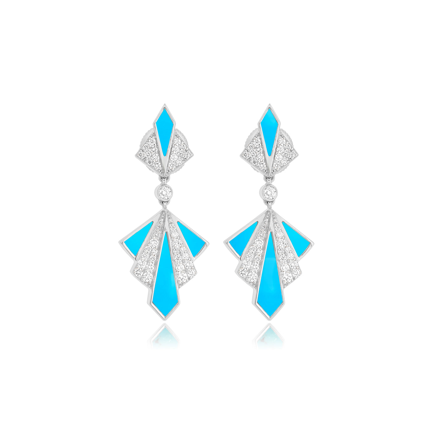 White Gold Pointed Earring