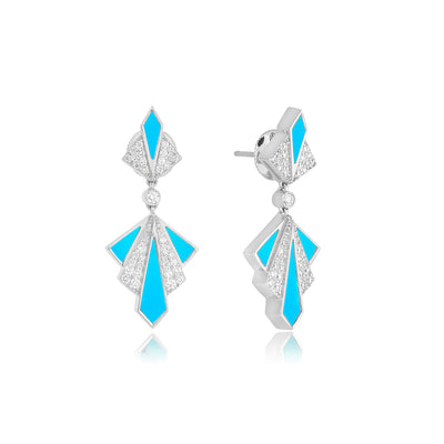 VISTA White Gold Mother Of Pearl Round Diamond Earring