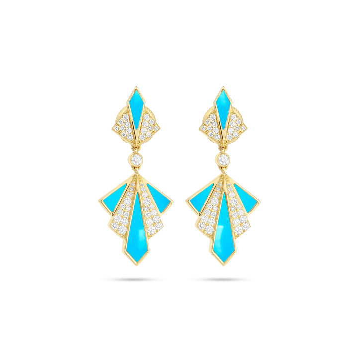 Yellow Gold Diamond Earrings