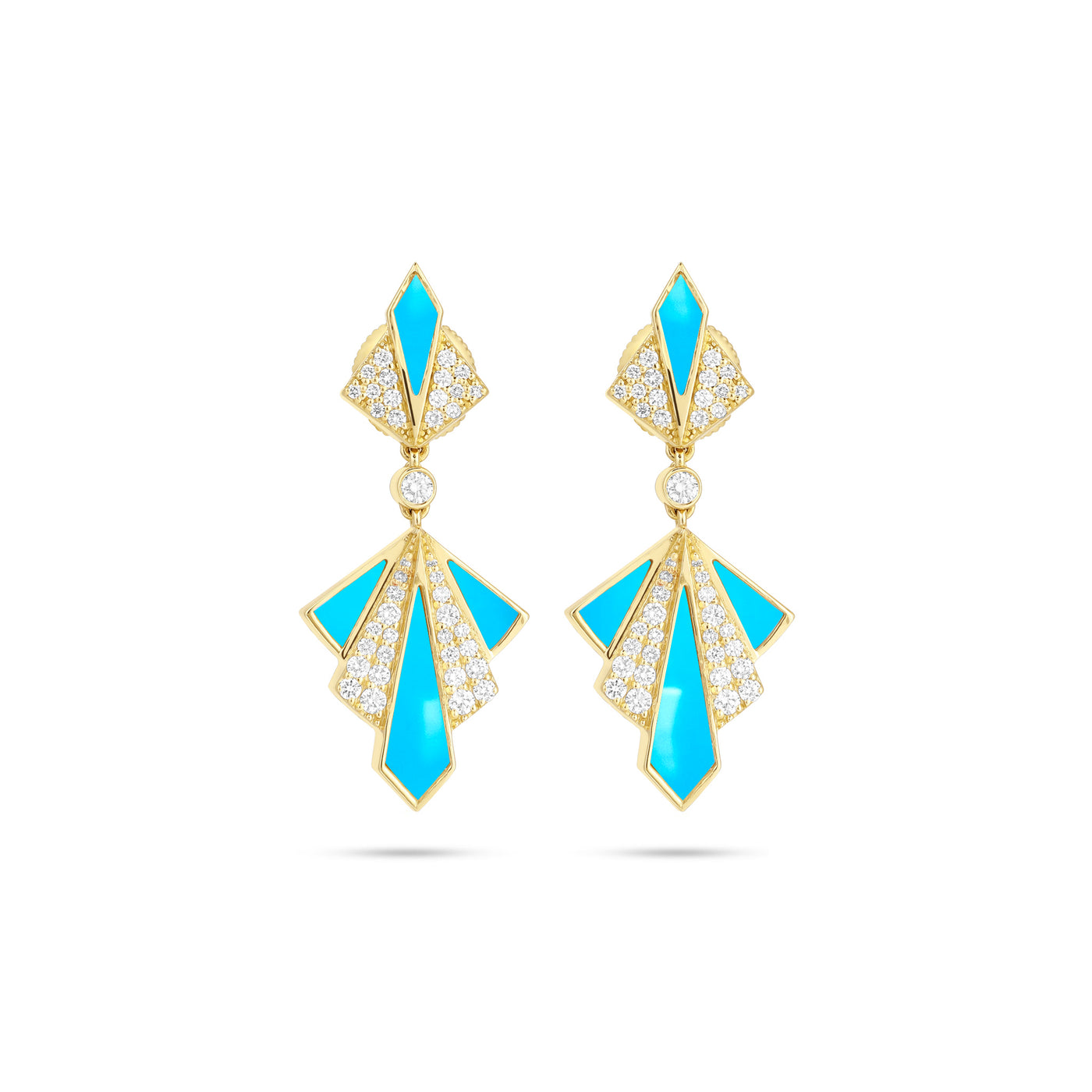 Yellow Gold Diamond Earrings