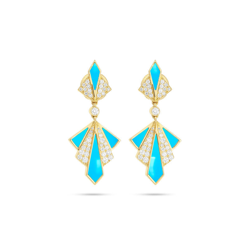 Yellow Gold Diamond Earrings