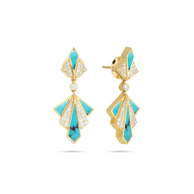 Yellow Gold Diamond Earring