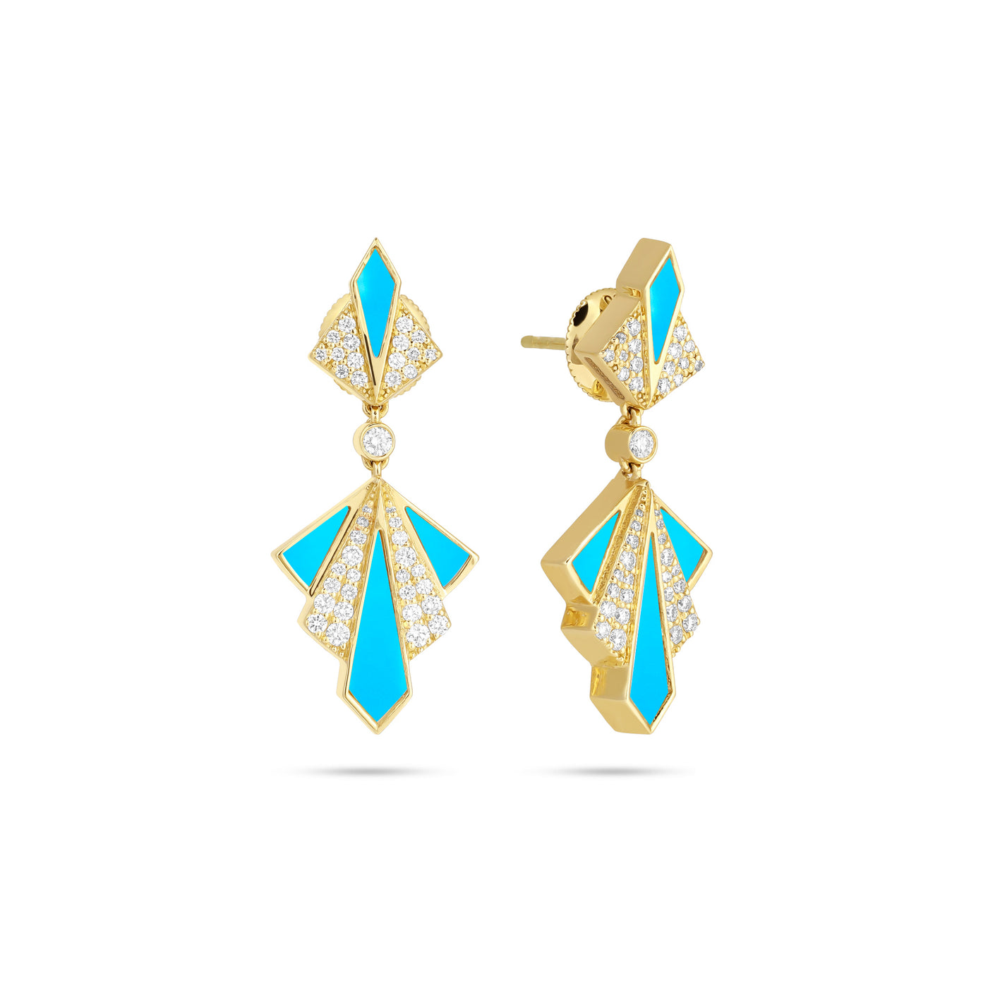 Yellow Gold Diamond Earrings