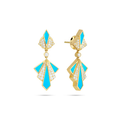 Yellow Gold Diamond Earrings