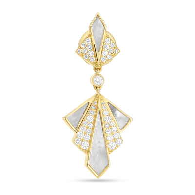 VISTA Yellow Gold Mother of pearl Diamond Earring