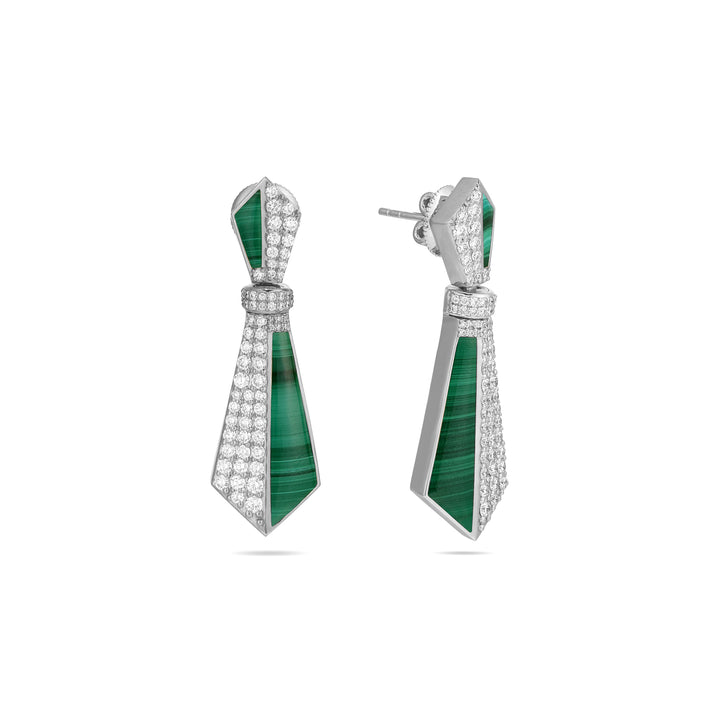 VISTA White Gold Diamond Earrings with Black Onyx
