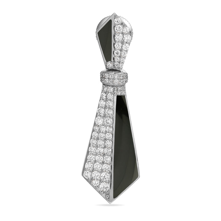 VISTA White Gold Diamond Earrings with Black Onyx