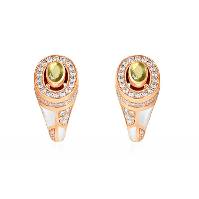 D' OPRAH Rose Gold Diamond Earring natural citrine
