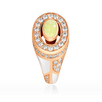 D' OPRAH Rose Gold Diamond Earring natural lemon quartz