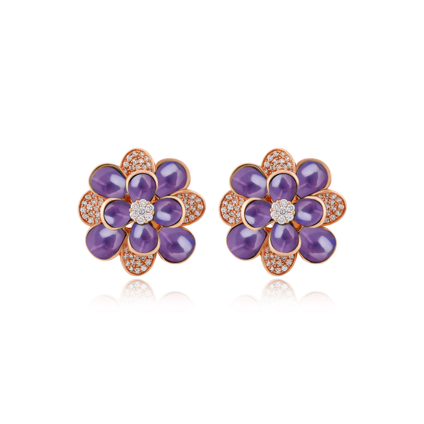 RONZA Rose Gold Diamond Earring with Malachite