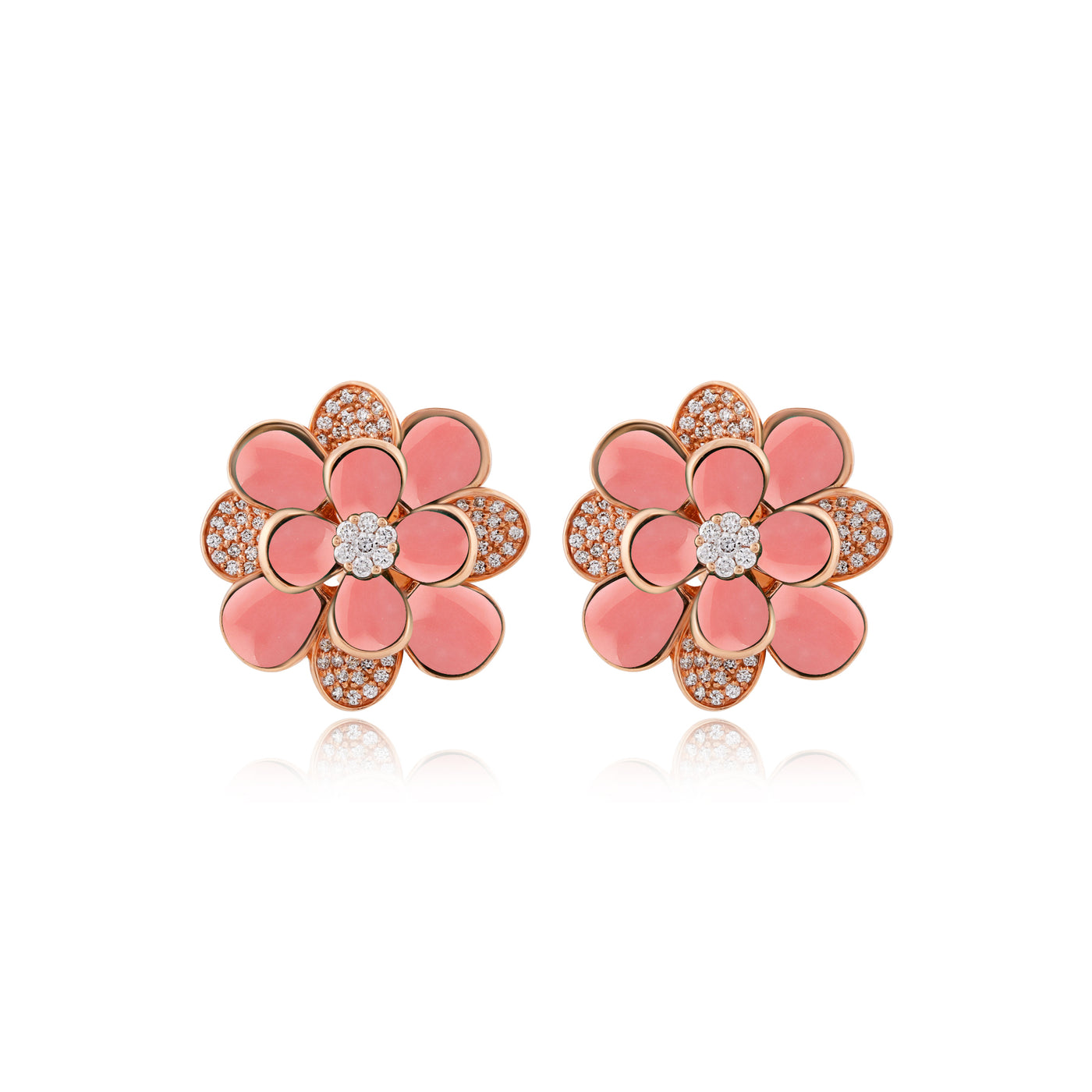 RONZA Rose Gold Diamond Earring with Malachite