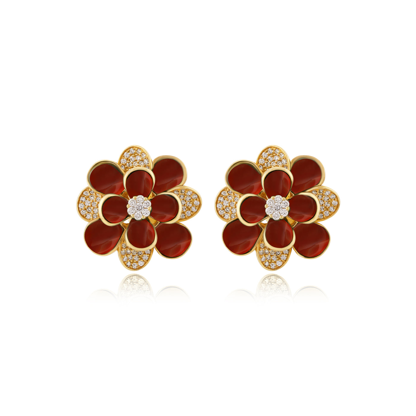 Yellow Gold Diamond Earrings