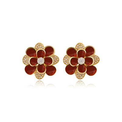 Yellow Gold Diamond Earrings