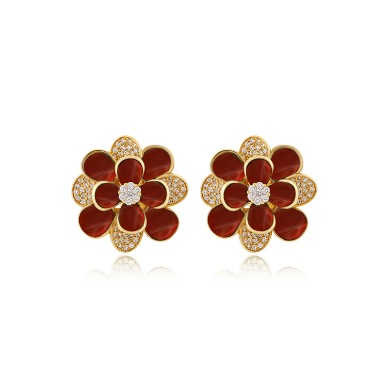 Yellow Gold Diamond Earrings