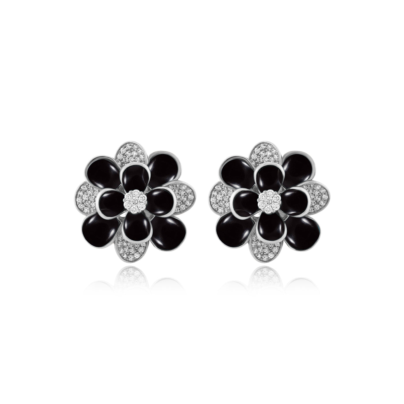 RONZA White Gold Diamond Earring with Mother of Pearl