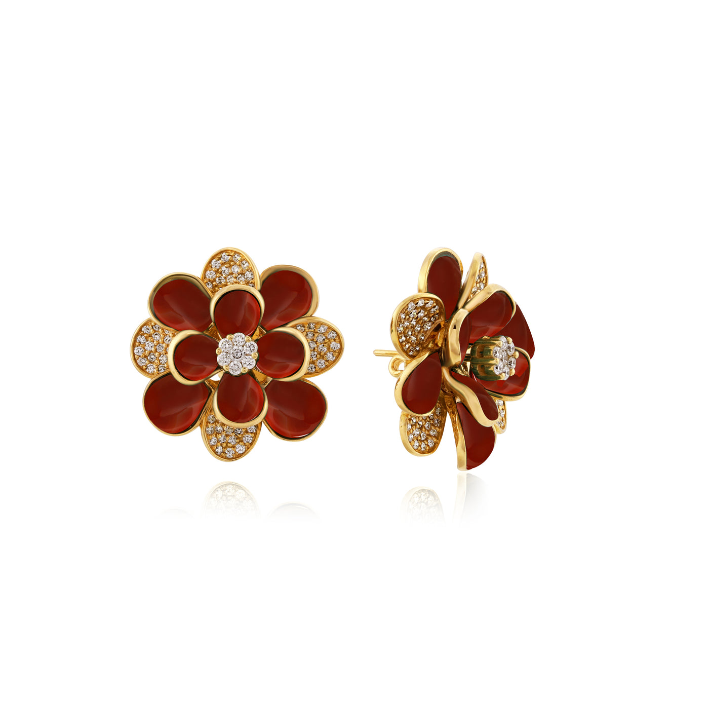 Yellow Gold Diamond Earrings