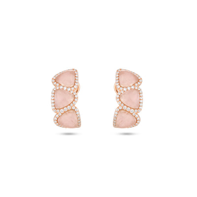  La miniera Rose Gold Rose Quartz Diamond Earring